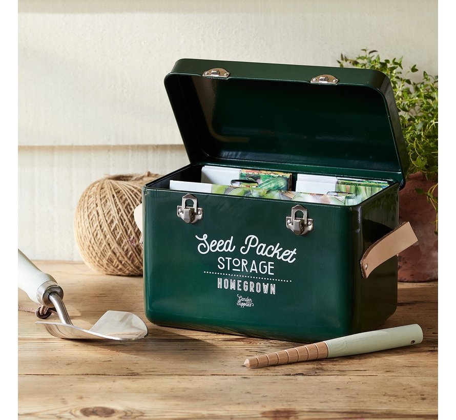 Bewaarblik zaden - Metaal - Groen