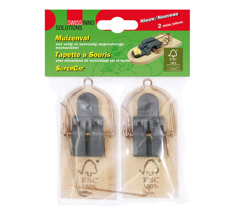 Muizenval hout - 2 stuks