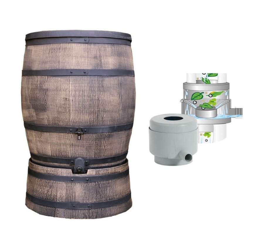 Regentonset Roto 350 liter + Voet + Vulautomaat