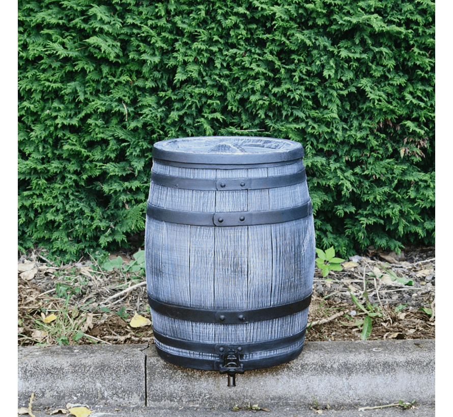 Regentonset Roto 50 Liter + Voet + Vulautomaat - Grijs