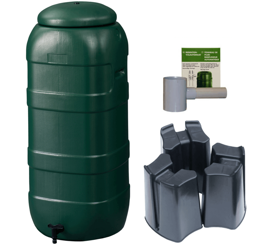 Regenton Rainsaver - Groen 100 L + Voet + Vulautomaat