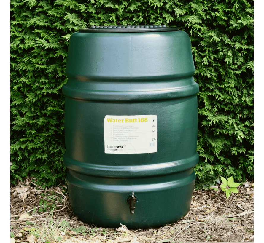 Regentonset Harcostar - 168 L Groen + Voet + Vulautomaat & Afsluiter