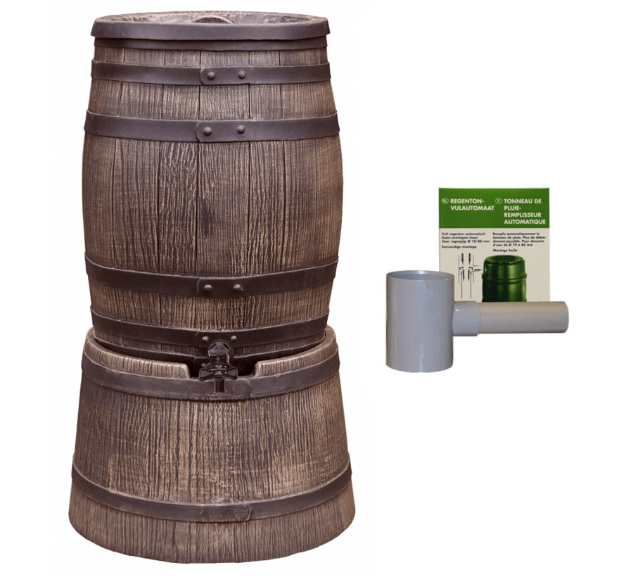 Regentonset Roto 50 liter + voet + vulautomaat