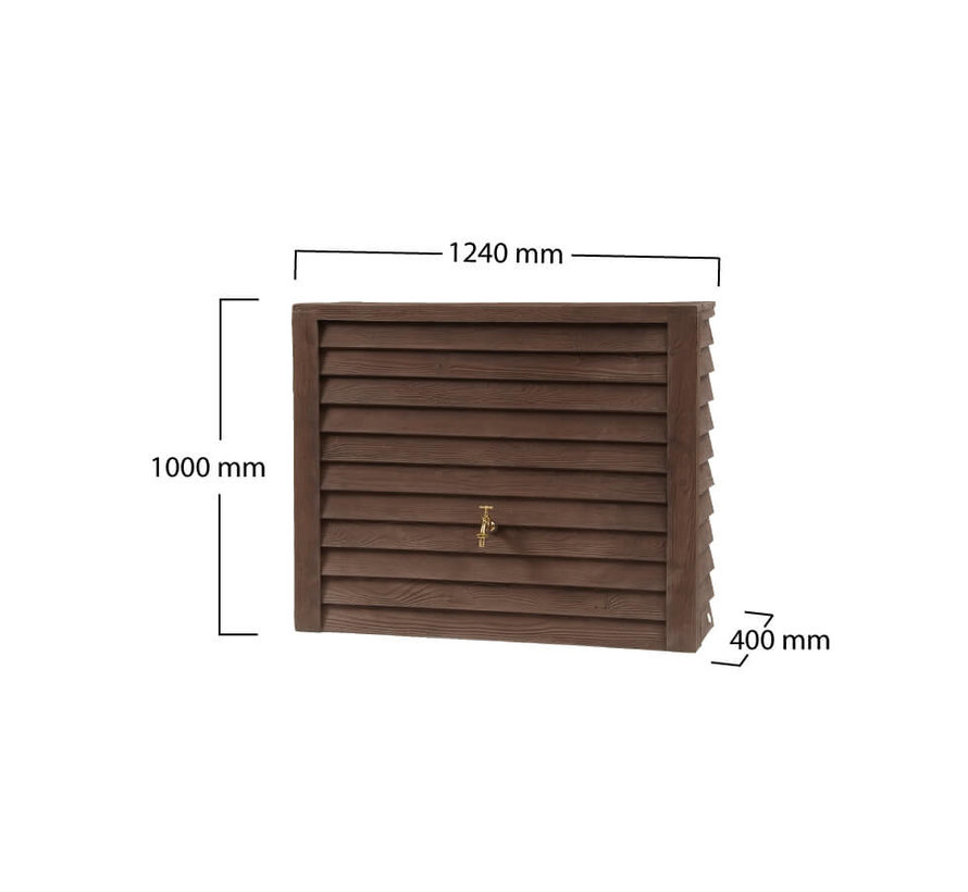 Regenton Woody Donkerbruin 350 liter