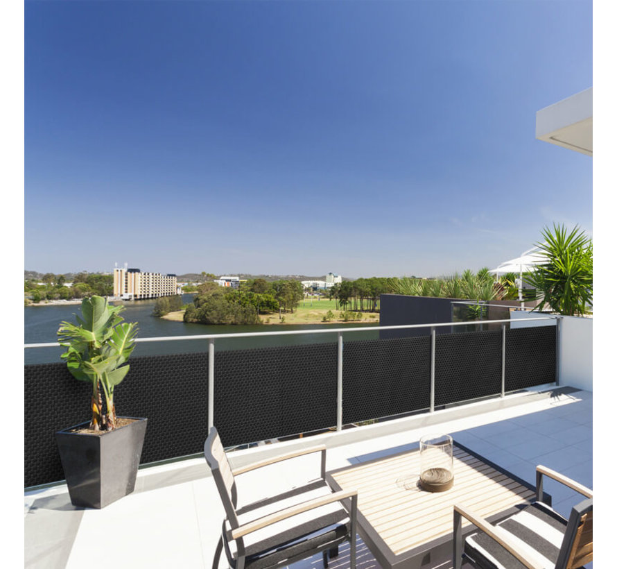 Balkonscherm Antraciet - 0,9 x 5 meter - PE