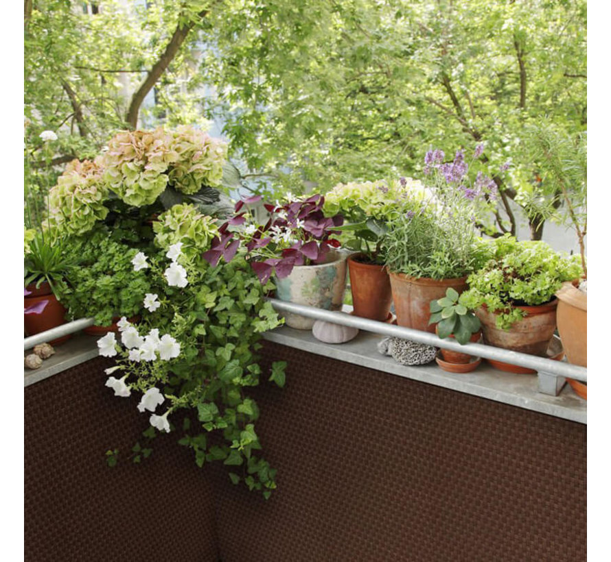 Balkonscherm Walnoot bruin - 0,9 x 5 meter - PE