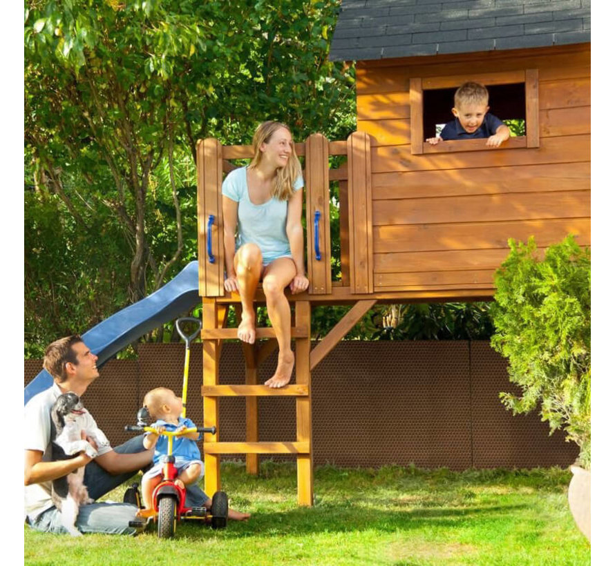 Balkonscherm Walnoot bruin - 0,9 x 5 meter - PE