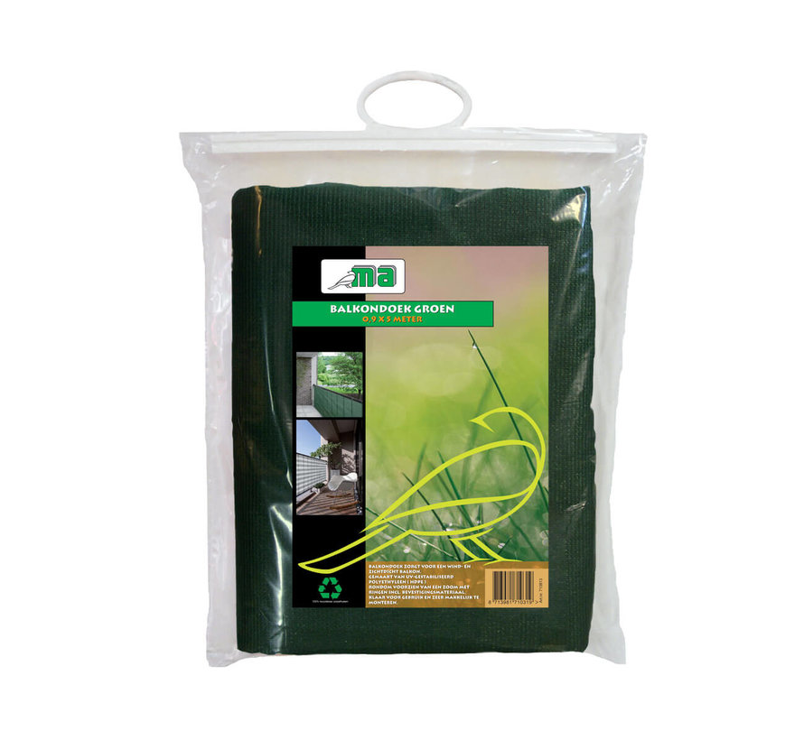Balkondoek - Groen - 0,9 x 5 meter
