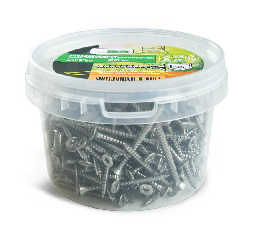 Spaanplaatschroeven RVS 300 st. 4,0 x 30 mm - Torx