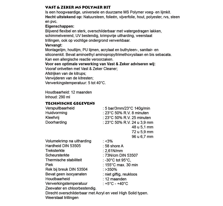 MS Polymeer - Kit Vast en Zeker Zwart