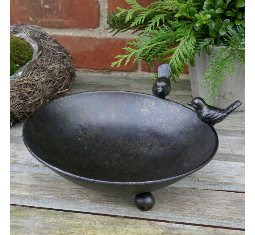 Vogelbad - Rond metaal - Vogeltjes