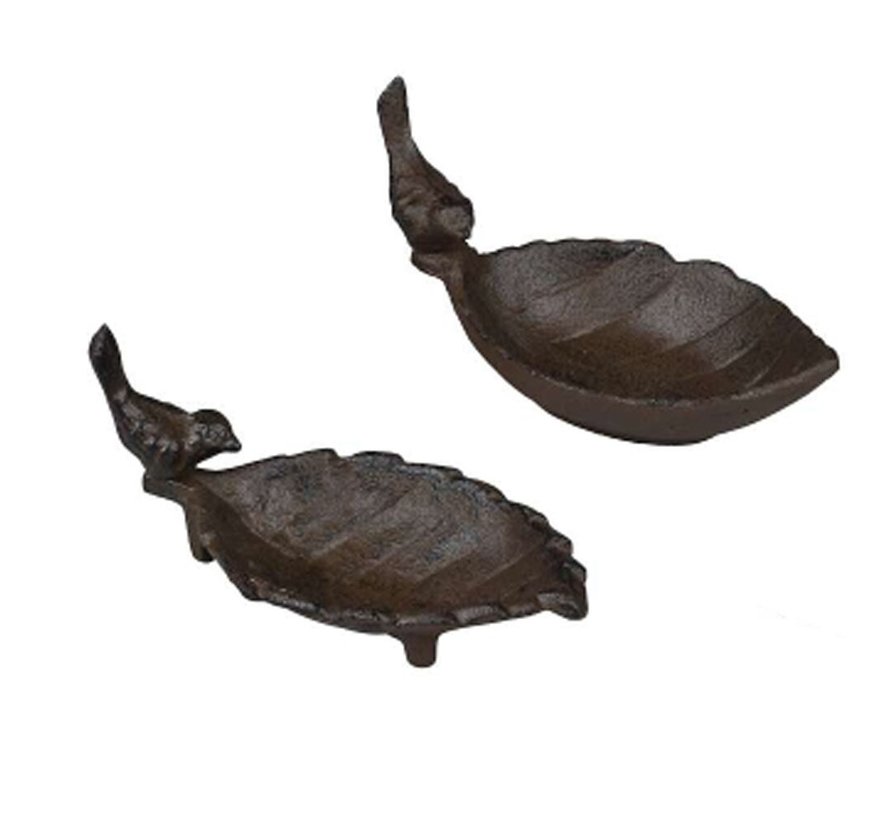 Vogelbad blad - Gietijzer - 16,5 cm