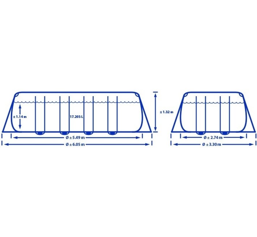 Heel boos Tub plotseling Ultra Frame zwembad | 549 x 274 x 132 cm - Tuinartikelen.nu