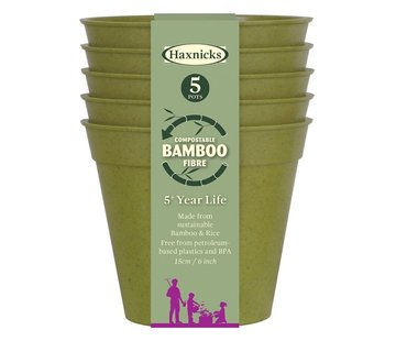 Haxnicks Bamboe bloempot - Extra groot - 5 stuks - 15 cm