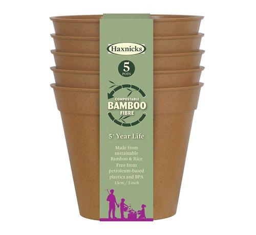Haxnicks Bamboe bloempot - Extra groot - 5 stuks - 15 cm