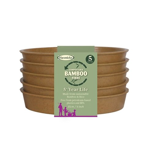 Haxnicks Bloempot Bamboe schotel - Klein & Middel - 7,5 cm
