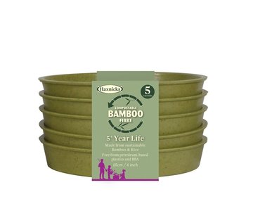 Haxnicks Bloempot Bamboe schotel - Groot - 12,5 cm
