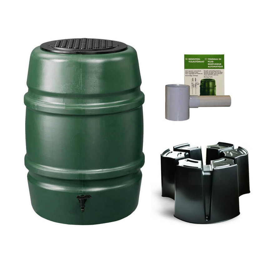 Regentonset Harcostar - 168 Liter Groen + Voet + Vulautomaat