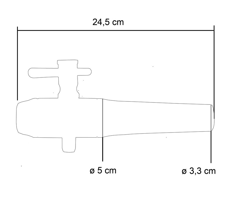 Houten Regenton Kraan - Groot  24 cm - ø 3,0 - 5,0 cm