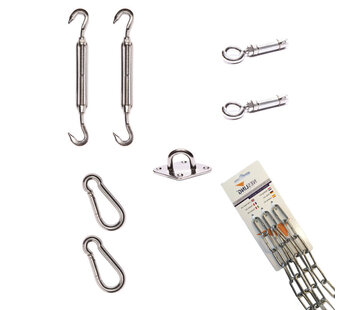 Platinum Sun & Shade Bevestigingsset Schaduwdoek - Driekhoek - 2 x muur en 1 x paal