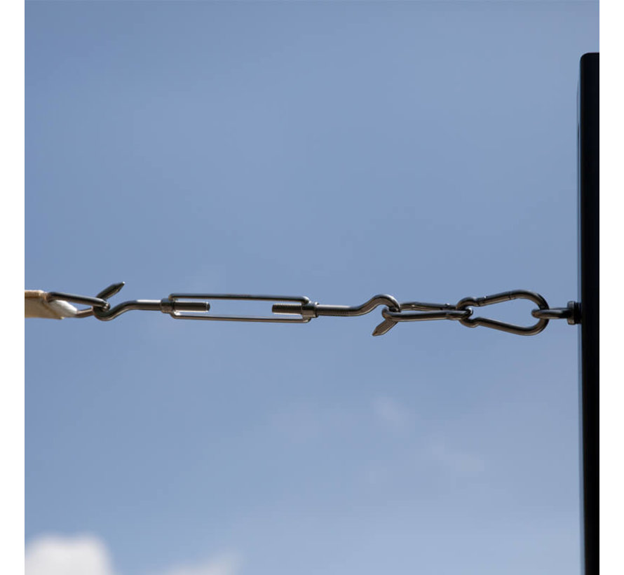 Bevestigingsset Schaduwdoek - Driekhoek - 2 x muur en 1 x paal