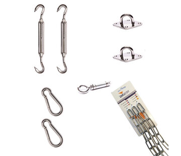 Platinum Sun & Shade Bevestigingsset Schaduwdoek - Driekhoek - 1 x muur en 2 x paal