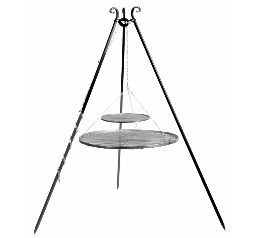 Driepoot Barbecue - 180 cm + Dubbel Stalen Grillrooster