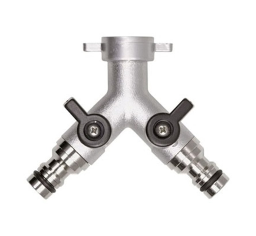 Kraanverdeler Chroom - 2 of 4-weg - Afsluitbaar