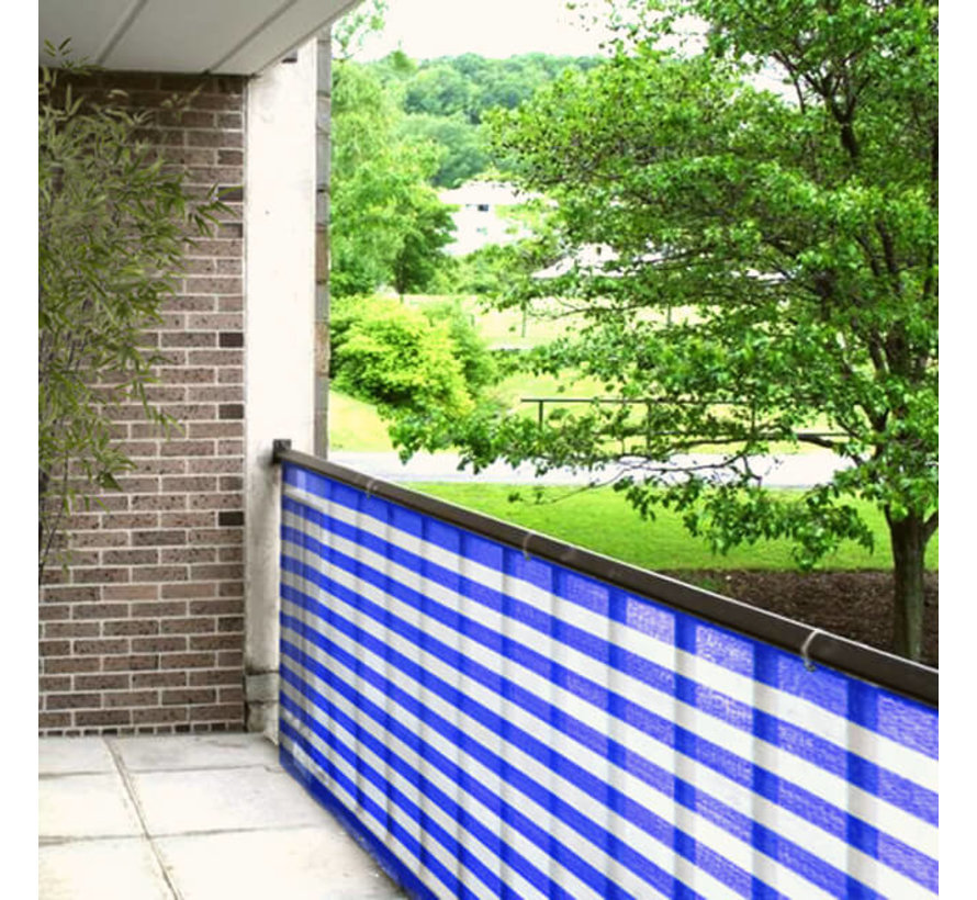 Balkondoek - Blauw / Wit - 25 meter