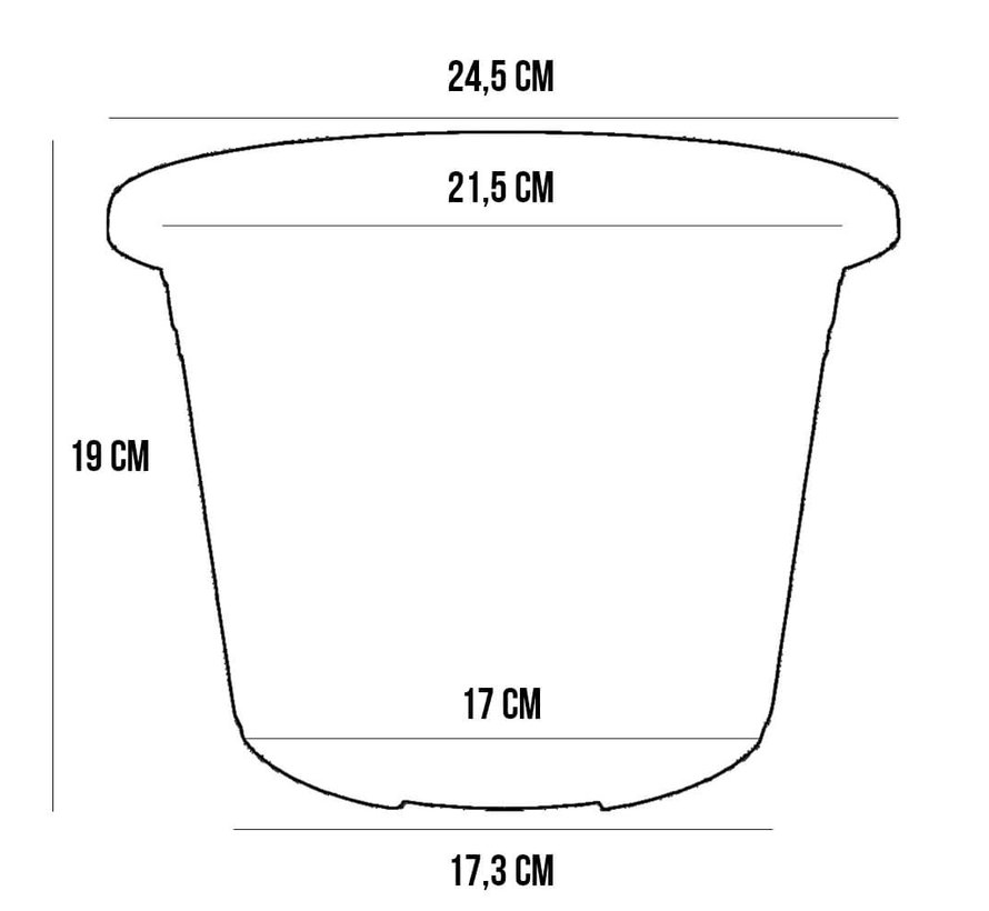 Bloempot CYLINDRO ø 25 cm - Taupe