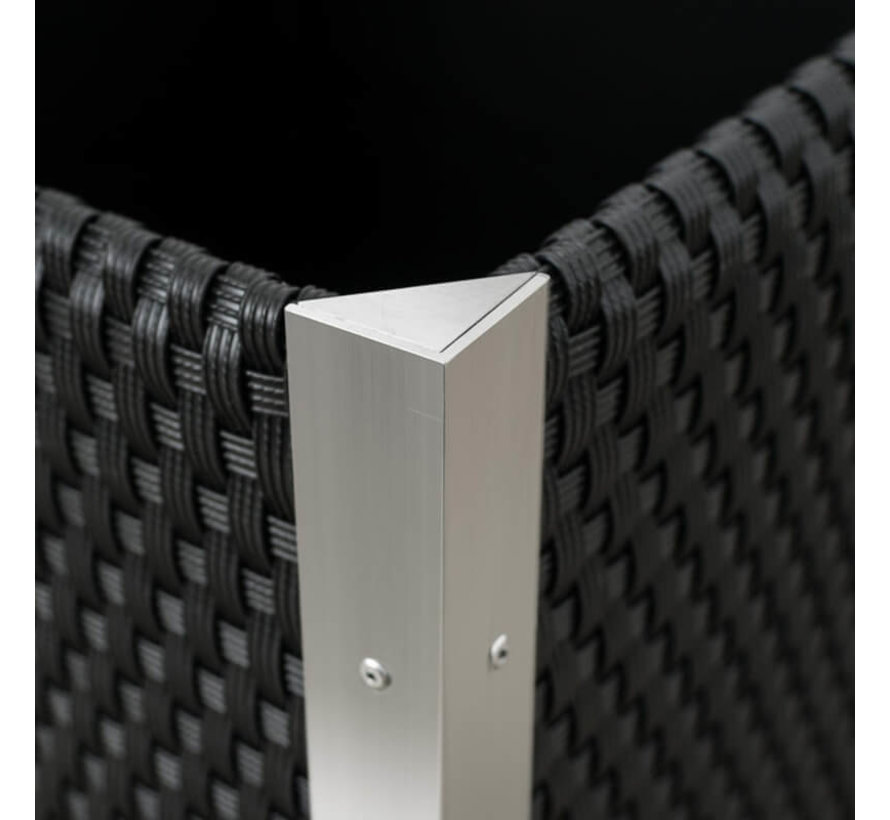 Plantenbak Aluminium - Polyrotan - 46 x 46 x 46 cm
