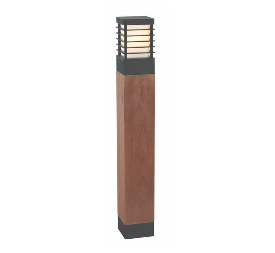 Staande buitenlamp - 85cm - Selham - Zwart + Hout