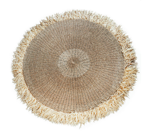 Bazar Bizar Raffia Fringed Vloerkleed - Naturel - 150 cm