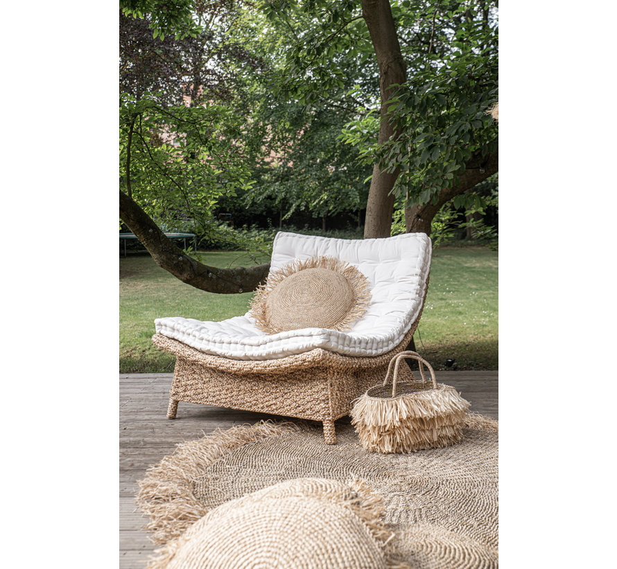 Raffia Fringed Vloerkleed - Naturel - 150 cm