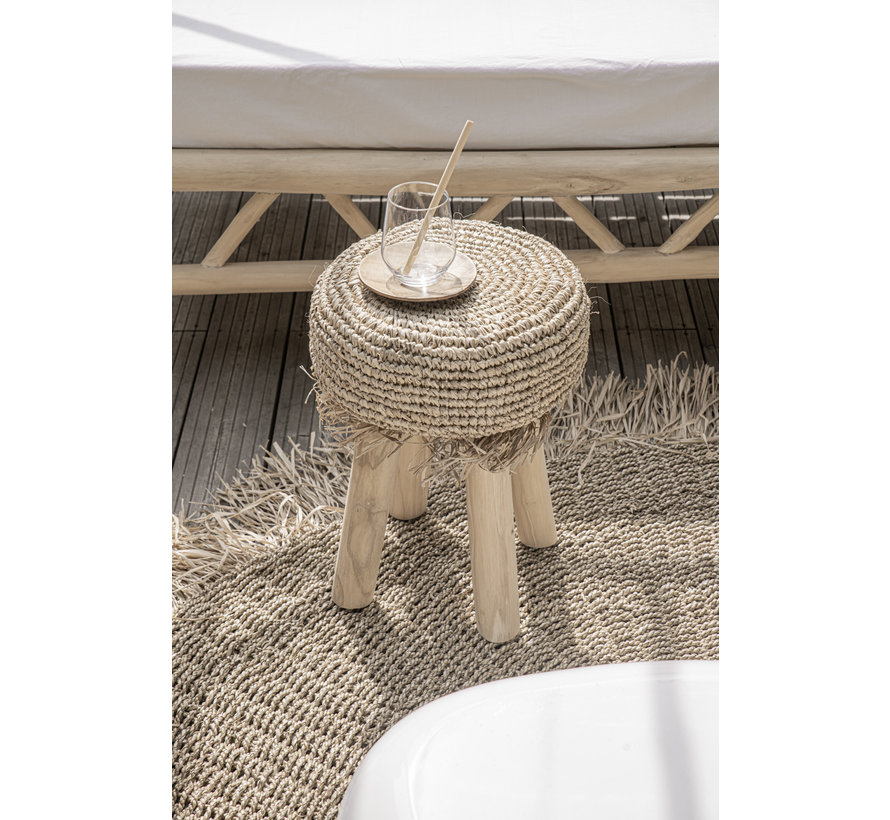 Raffia Fringed Vloerkleed - Naturel - 150 cm