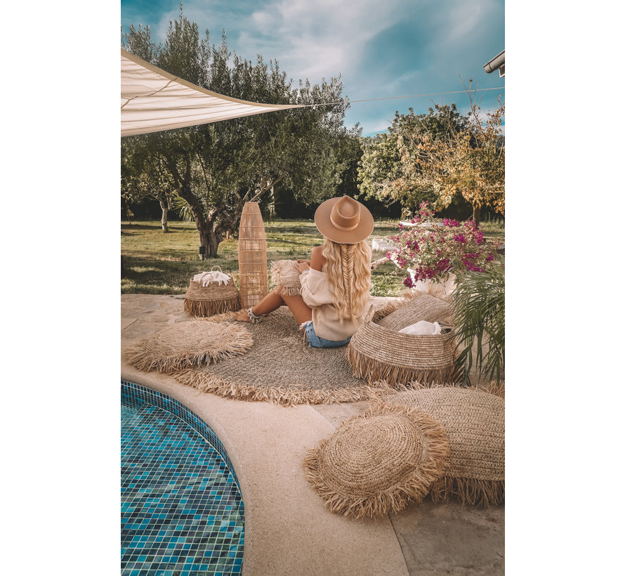 Bazar Bizar Raffia Fringed Vloerkleed - Naturel - 150 cm