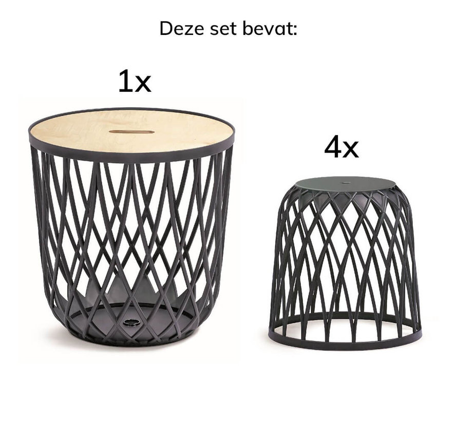 Uniqubo Meubelset - Antraciet - Set van 5