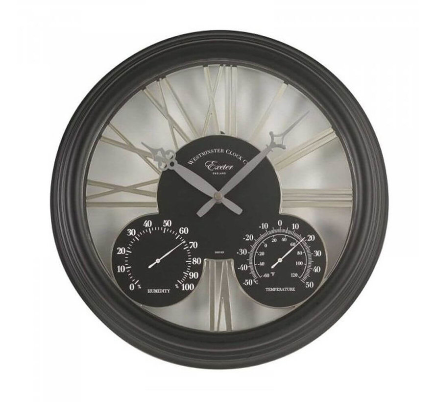 Tuinklok - Exeter 3 in 1 - 38 cm - Zwart