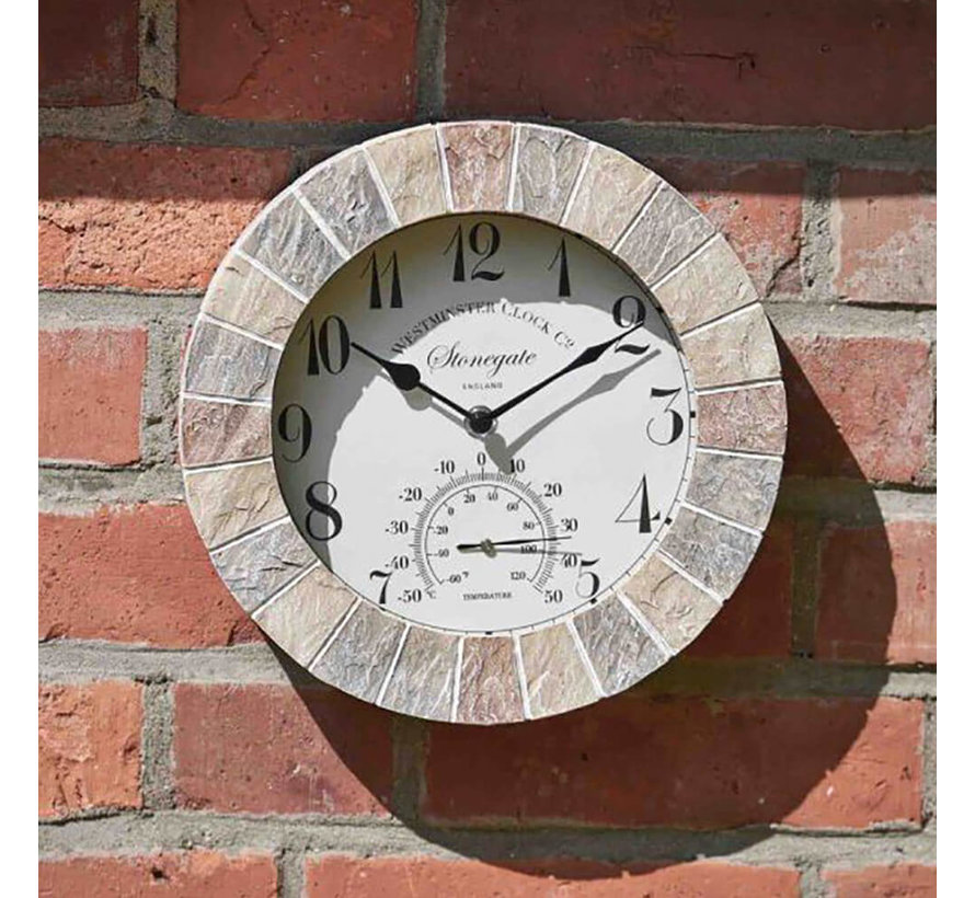 Tuinklok - Stonegate 2 in 1 Buitenklok - 25 cm