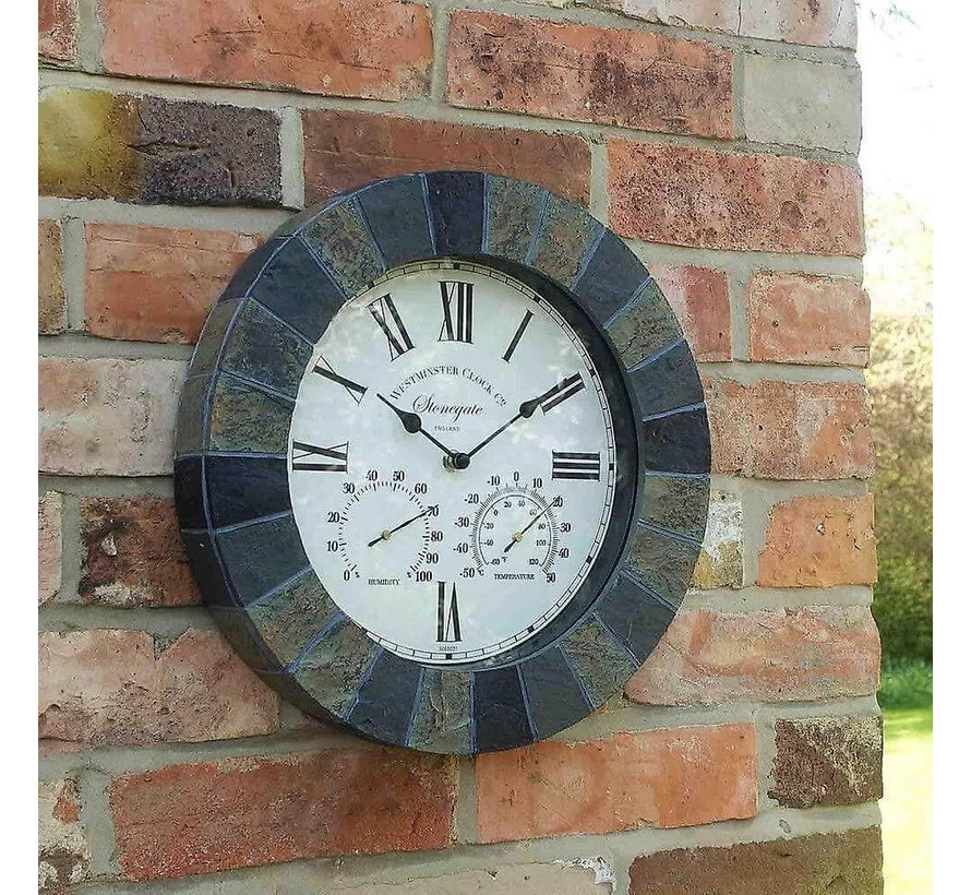 Tuinklok - Stonegate 3 in 1 Buitenklok - 35 cm