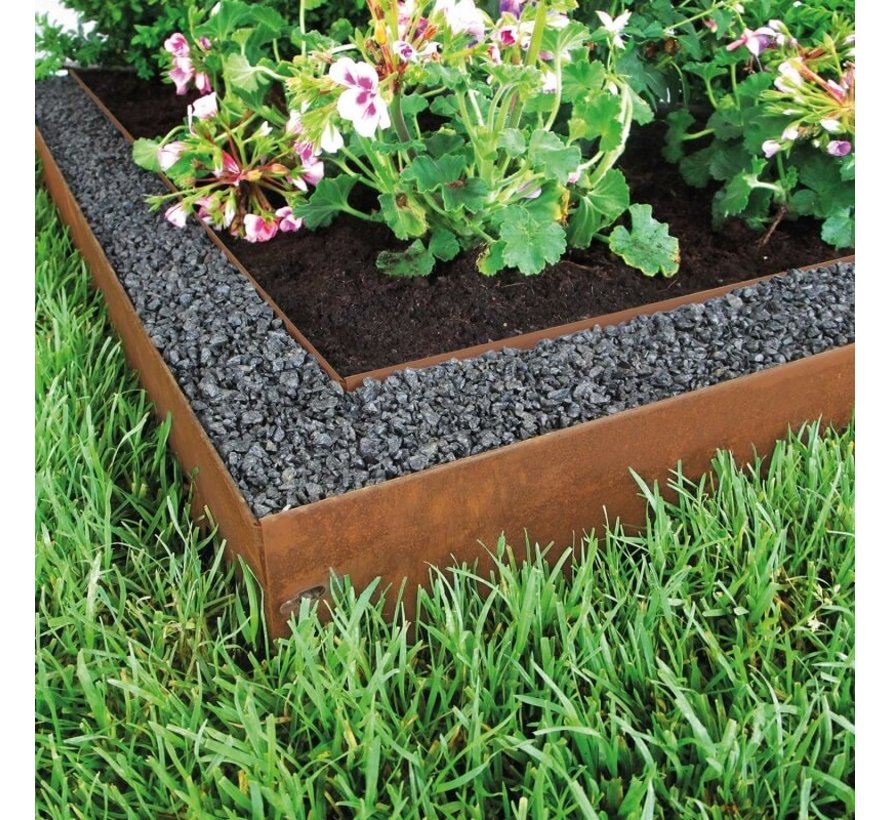 Graskant Cortenstaal - 118 x 13 cm