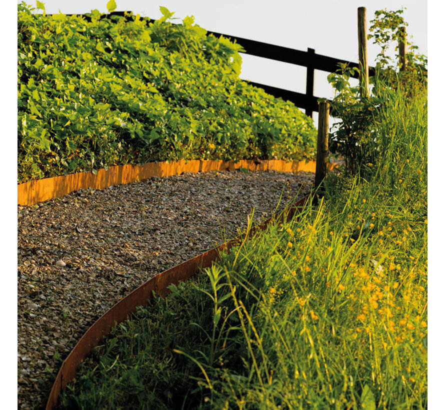 Graskant Cortenstaal - 118 x 13 cm