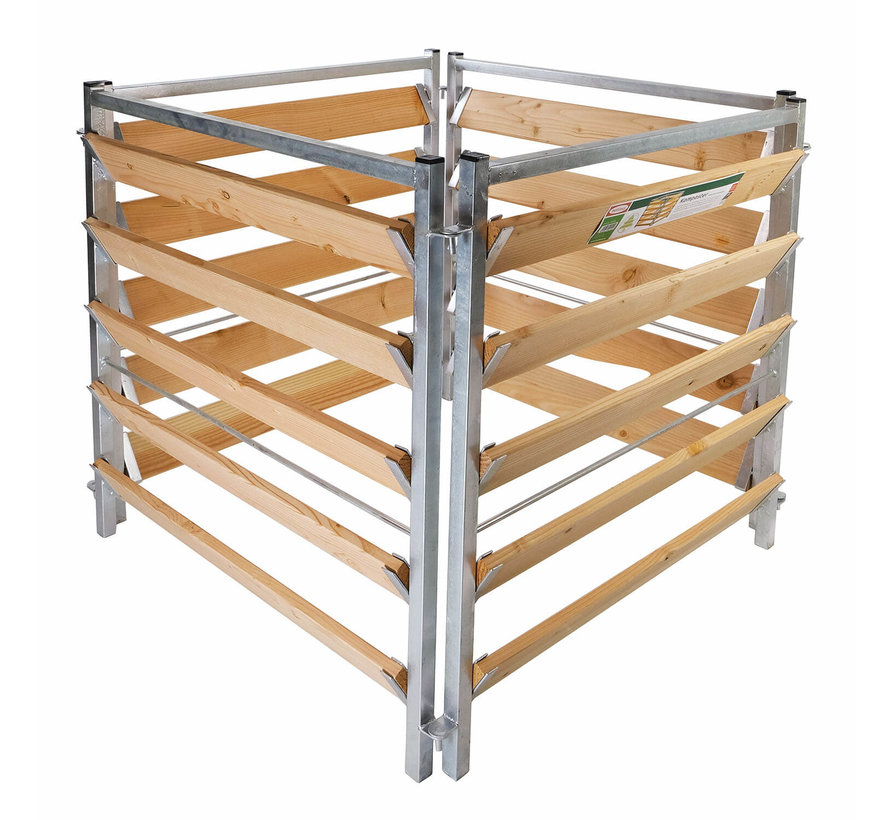 Compostbak Hout - Metaal - 100 x 100 x 100 cm