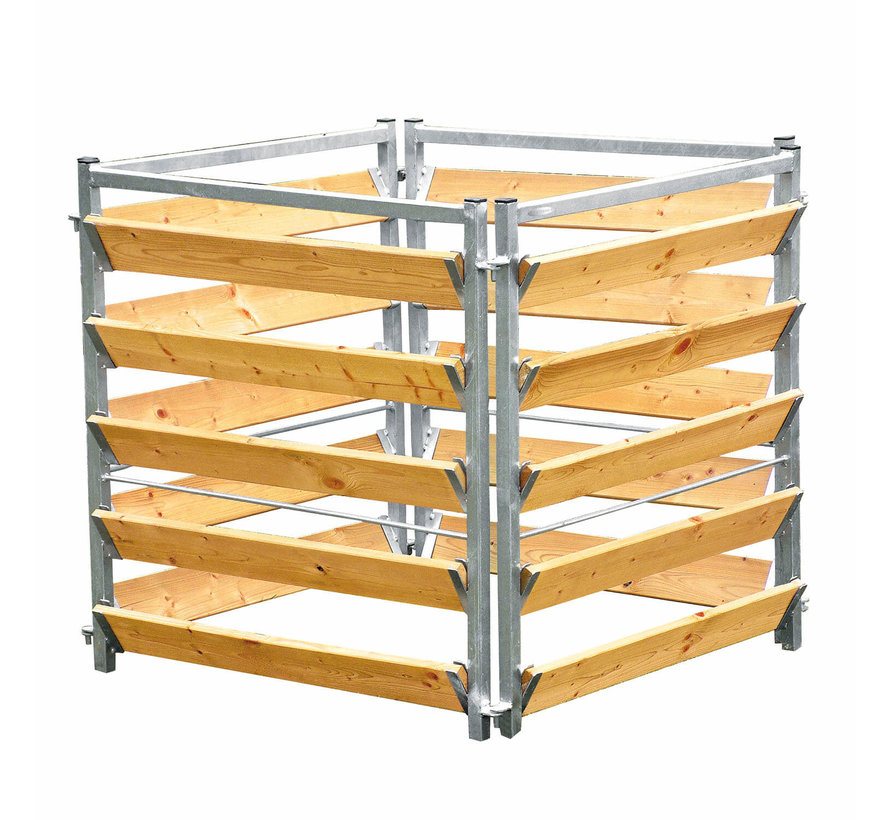 Compostbak Hout - Metaal - 100 x 100 x 100 cm