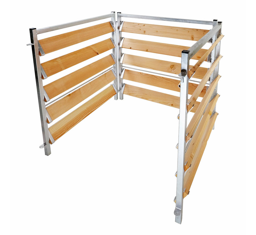 Compostbak Hout - Metaal - 100 x 100 x 100 cm