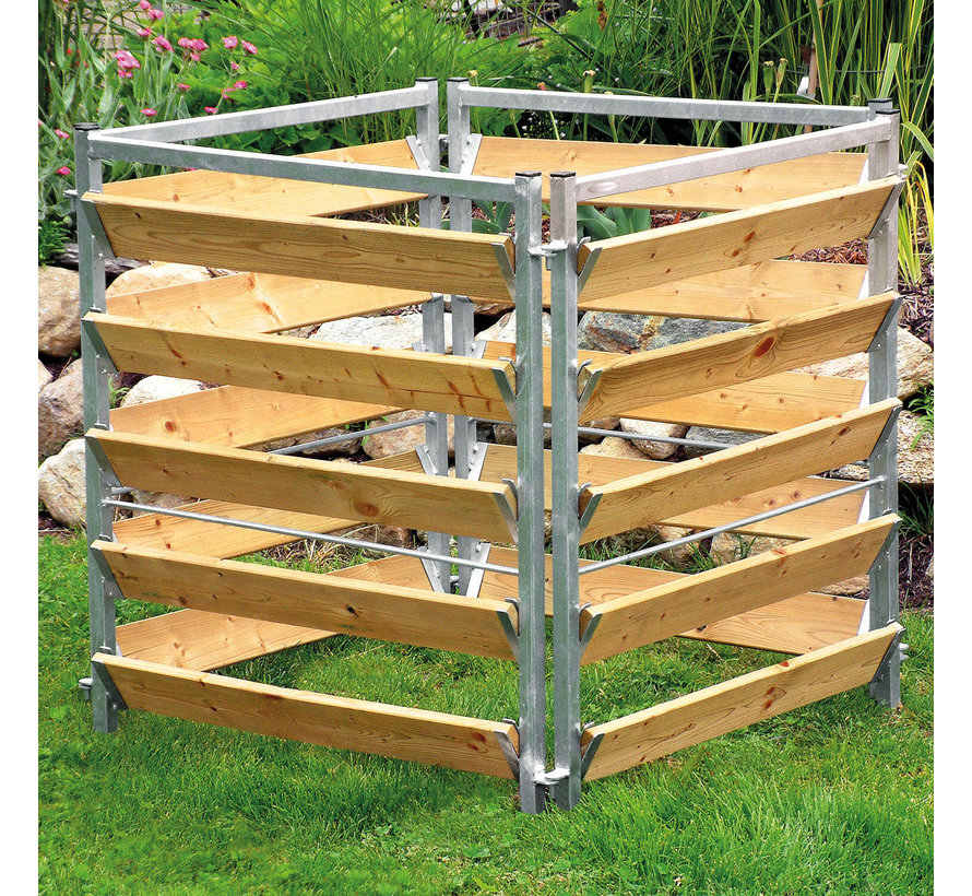 Compostbak Hout - Metaal - 100 x 100 x 100 cm