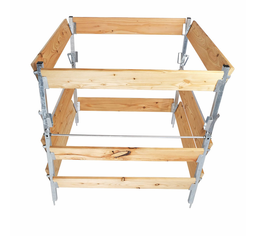 Compostbak Hout - Metaal - 90 x 90 x 90 cm