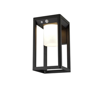 LumenXL Solar buitenwandlamp Lucian met sensor - Zwart