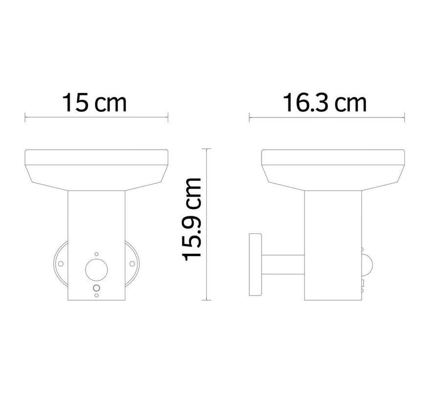 Solar buitenwandlamp Aila met sensor