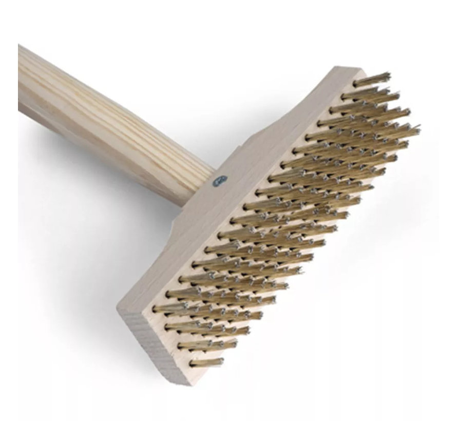 Tegelborstel met steel - Vermessingd staal